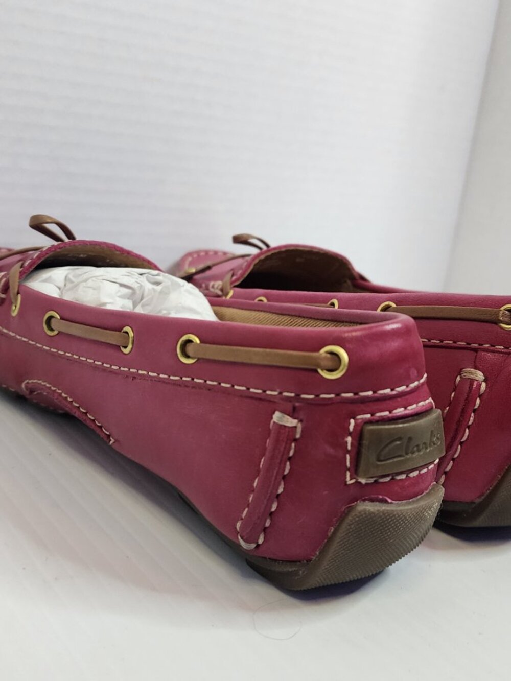 Clarks Artisan Dunbar Racer Red Leather Loafers Women’s 5.5W w/ Box - Picture 10 of 16